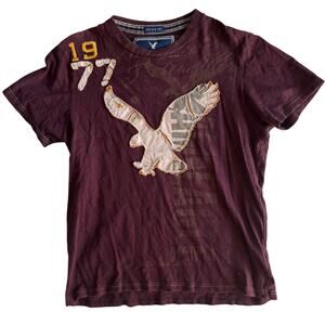 American Eagle Eagle Logo Tee Medium 1977 Appliqué Y2K Aesthetic Vintage Fit